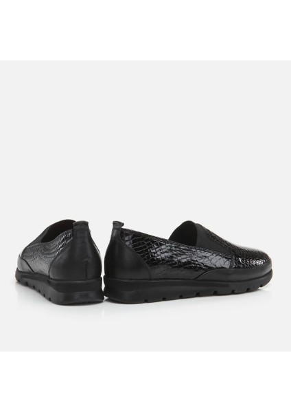 01AYH276900A100 Deri Siyah Kadın Loafer