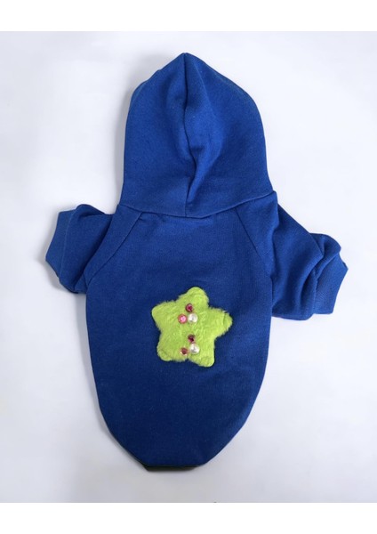 Green Stars Kedi Kapşonlu Sweatshirt, Hoodie Kedi Kazağı, Kedi Kıyafeti