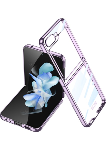 - Samsung Galaxy Z Flip 5 - Kılıf Kıpta Lensli Kapak - Mor - T28275