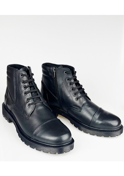 Deri Siyah Erkek Kışlık Bot