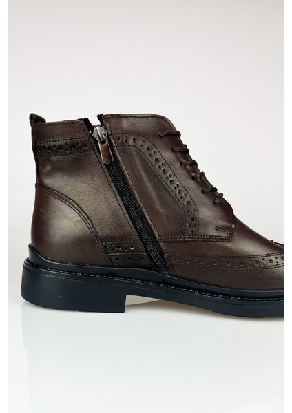 Deri Kahverengi Fermuarlı Erkek Kışlık Bot indirimleri