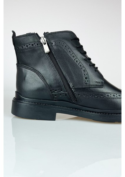 Deri Siyah Fermuarlı Erkek Kışlık Bot indirimleri