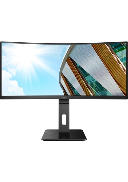 34 Aoc CU34P2C 1ms 100MHZ 1xhdmı 1xdp USB Type-C Wqhd 3440X1440 Hoparlör Yükseklik Ayarı Curved Pıvot Vesa Siyah Monitör