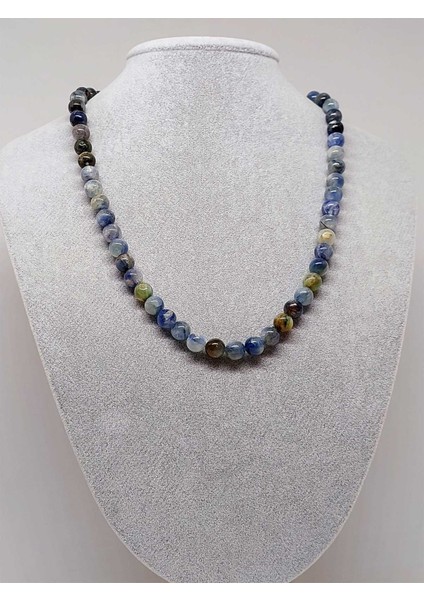 Kyanit Taşı Karışık Renkler Kolye 8mm (Sabit Klipsli)