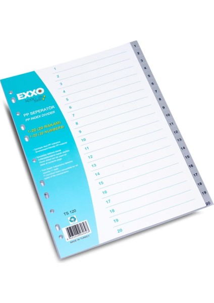 1-20 Rakamlı Separatör Ts 120