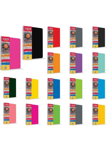 U4 8 + 4 Bölü ml ü 300 Yaprak A4 Sipralli Ayraçlı Defter 8 Kareli 4 Çizgili Çoklu Defter