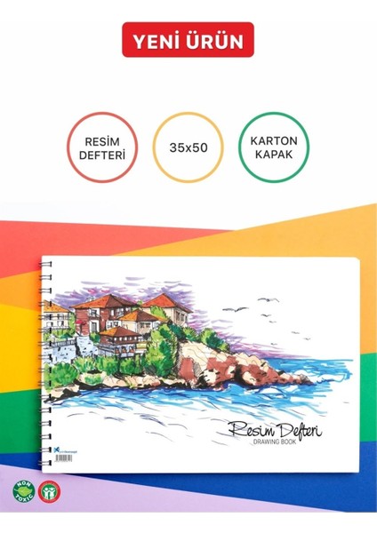 35*50 Resim Defteri Büyük Boy Resim Defteri Resim Defteri 15 Yaprak ölçü: 35*50