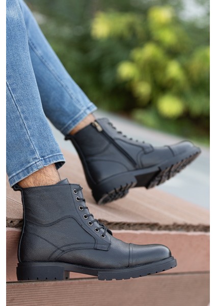 Garantili D4002 Hakiki Deri Soğuk Geçiremez Kışlık Erkek Bot modelleri