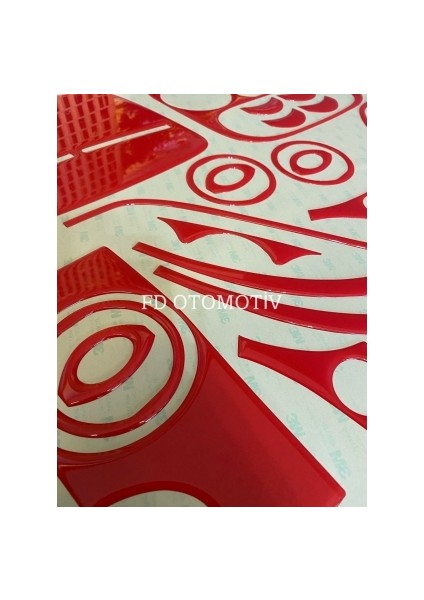 FD Otomotiv Fiat Doblo 2001 - 2011 D1 D2 Torpido, Konsol, Trim, Göğüs Kaplama Seti Kırmızı Renk modelleri