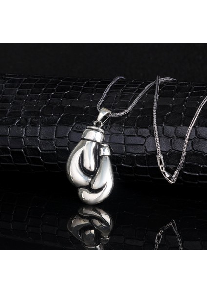 925 Ayar Gümüş Büyük Boy Box Eldiveni Model Kolye