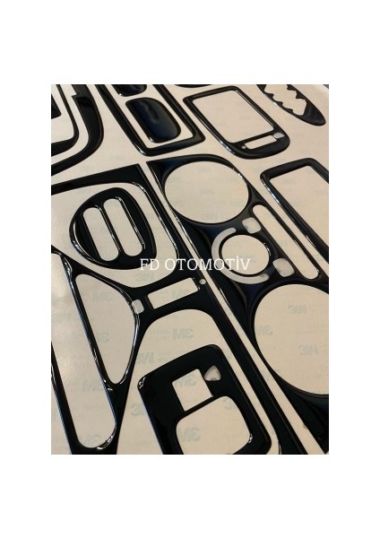 FD Otomotiv Fiat Palio 2004 - 2006 Torpido, Konsol, Trim, Göğüs Kaplama Seti Parlak Siyah Renk