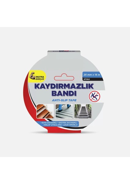 Suya Dayanıklı Yapışkanlı Kaydırmazlık Bantı 25Mm X 15 M