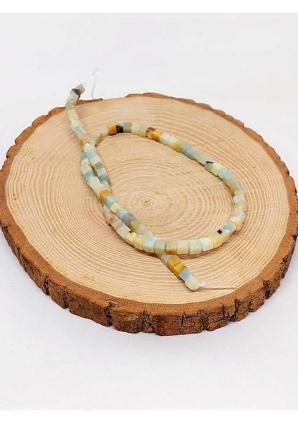 Amazonit Taşı Küp Şekilli Dizi 4mm