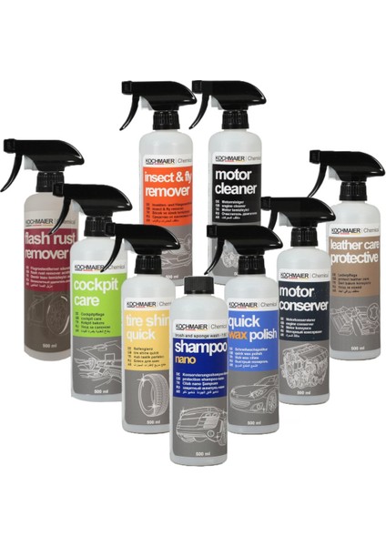 9'lu Profesyonel Set Oto Detay Ürünleri 9X500 ml