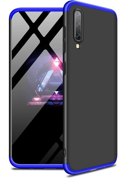 Galaxy A70 Için Kılıf Double Dip 360 Protective Siyah Mavi [galaxy A70 ile Uyumlu Kılıf - Mavi]