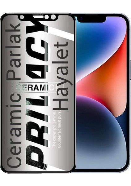 Iphone 14 Plus Parlak Hayalet Prıvacy Seramik Esnek Ekran Koruyucu