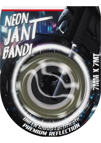 Neon Jant Bandı Beyaz 7Mm X 7Mt