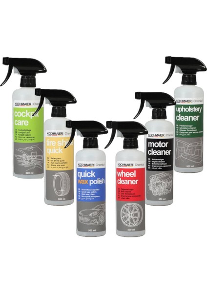 6'lı Set Oto Detay Ürünleri (6X500 ml)