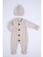 Babyhola Kalın Triko Kız Erkek Bebek Çocuk Kışlık Bereli Tulum Takım 5711 3