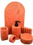6'Lı Mermer Desenli Terracotta Beton Banyo Seti Tuvalet Wc Sıvı Sabunluk Diş Fırçalığı Takım 4