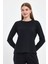 Kadın Gloria Siyah Bisiklet Yaka Regular Fit Basic Tişört 1