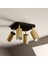 Retro Siyah Eskitme Kare 180 Derece Hareketli Modern Spor 4 Lü LED Spot Avize Beyaz Ampullü 1