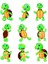 Sevimli Kaplumbağa Sticker Set 9 Parça Telefon, Tablet, Defter, Laptop Sticker 1