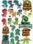 Dinozorlar Sticker Set 6 22 Parça Telefon, Tablet, Defter, Laptop Sticker 1