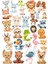 Sevimli Hayvanlar Alemi Sticker Set 1 27 Parça Telefon, Tablet, Defter, Laptop Sticker 1