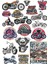 Retro Motorsiklet Sticker Set 16 Parça Telefon, Tablet, Defter, Laptop Sticker 1