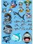 Köpek Balığı Sticker Set-3 17 Parça Telefon, Tablet, Defter, Laptop Sticker 1