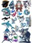 Köpek Balığı Sticker Set 2 16 Parça Telefon, Tablet, Defter, Laptop Sticker 1
