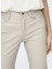 Yüksek Bel Normal Krem Kadın Pantolon Onlemıly Hw St Ank Faux Leather Pnt 3