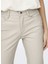 Yüksek Bel Normal Krem Kadın Pantolon Onlemıly Hw St Ank Faux Leather Pnt 4