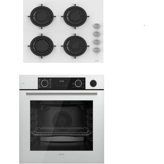 Ferre Steamart&fryart Serisi Buharlı Pişirme Ikili Beyaz Set (CS206 + XE64CB  )