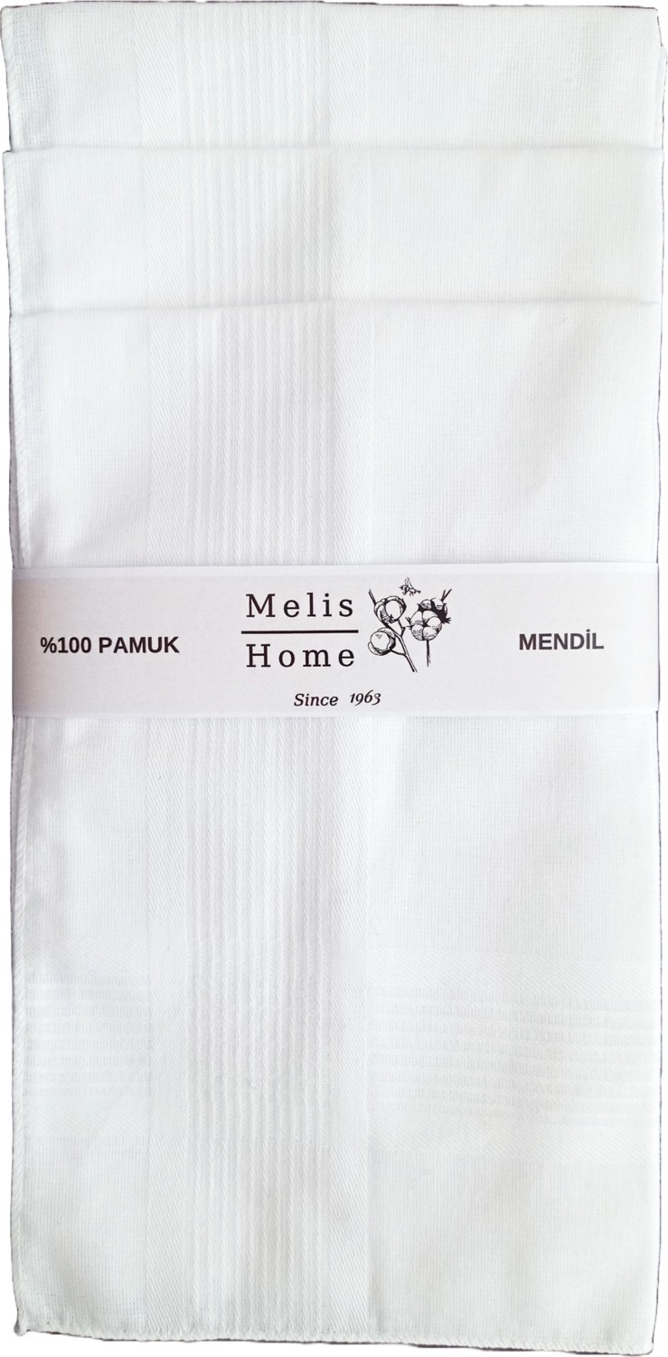 Melis Home Beyaz Mendil, 12 Adet, 40x40 cm. %100 Pamuk
