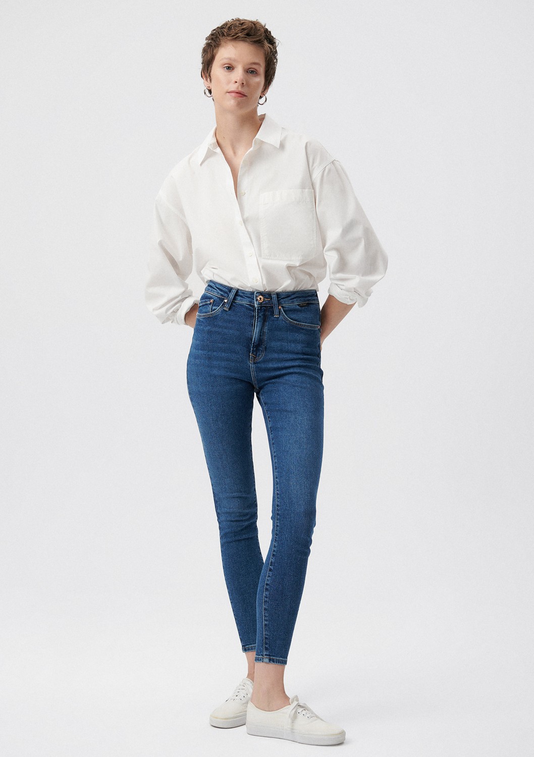 Mavi Serenay Gold Shape Koyu Mavi Jean Pantolon 100980-33687