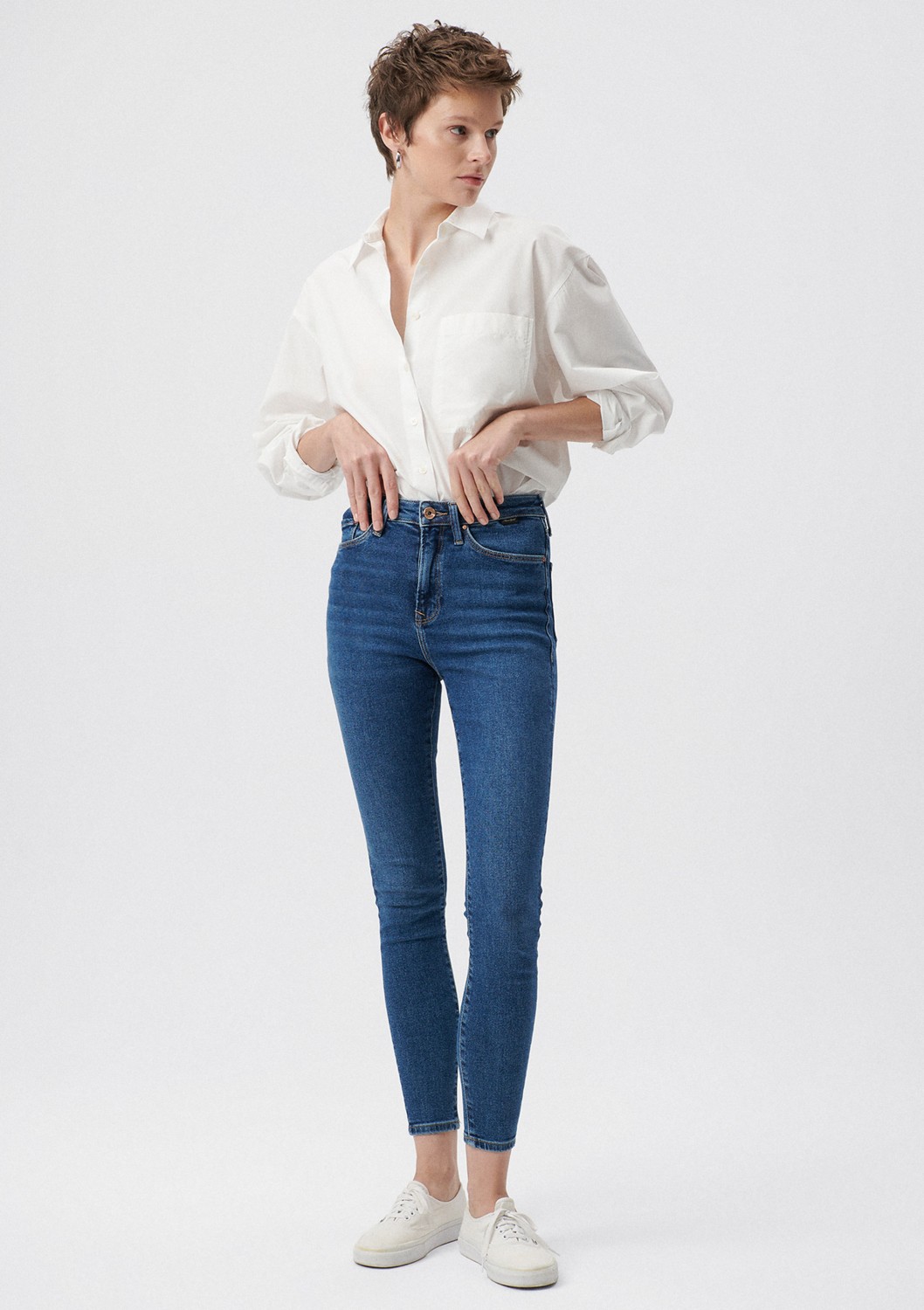 Mavi Serenay Gold Shape Koyu Mavi Jean Pantolon 100980-33687 görsel 2