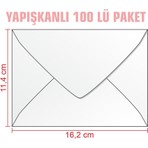 Asildoğan Yapışkanlı Mektup Zarfı 100'LÜ 114 x 162 Ebat Para Zarfı Renk Seçenekleri