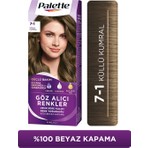 Palette Göz Alıcı Renkler 7-1 Küllü Kumral Pentanol & Besleyici Yağ İçeren Saç Boyası 115 ml