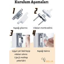 Viselia Gri Pencere Kilidi 1 Adet Halatlı Çocuk Güvenlik Emniyet Hırsız Pimapen Pvc Kapı Bebek Kilidi