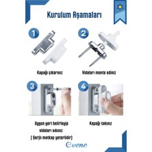 Evene Emniyet Kilidi Çocuk Hırsız Kilidi Halatlı Pencere Kilit 8 Adet
