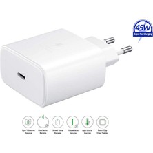 HANPORIUM Samsung Galaxy Uyumlu 45W Type-C To Type-C Super Hızlı Şarj Cihazı / Şarj Aleti Adaptör - İthalatçı Garantili