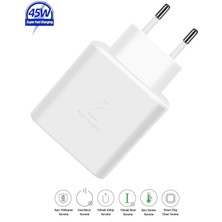 HANPORIUM Samsung Galaxy Uyumlu 45W Type-C To Type-C Super Hızlı Şarj Cihazı / Şarj Aleti Adaptör - İthalatçı Garantili