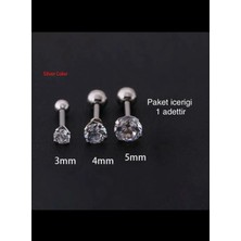 Ares Collection 316L Cerrahi Zirkon Tek Taş Tragus Helix Conch Kıkırdak Lobe Uyumlu Piercing