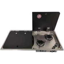 Navy Load Iki Cam Kapaklı Iki Ocaklı ve Sol Evye