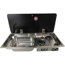 Navy Load Cam Kapaklı Iki Ocaklı ve Sol Evye