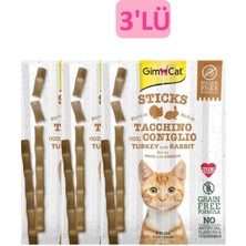 Gımcat Kedi Ödül Çubuğu Stıcks Hindi Tavşan 20 gr 3'lü