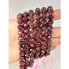 Yaşam Tohumu Lal (Granat) (Garnet) Taşı Faset Kesim Dizi 8mm