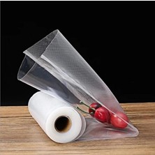 Vakur - 18 cm x 5 mt - Tek Yüzeyi Tırtıklı Rulo Vakum Torbası